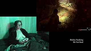 Umm, playing Naked Alan Wake 2 with my big natural tits out, part 11