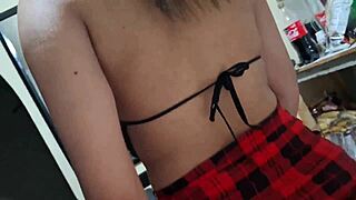 Young 18-Year-Old College Latina Sucking Cock and Getting Fucked Hard by Her Boyfriend