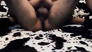 Wife Rides Hard in Erotic Mesh Bodysuit During Intense Anal Sex