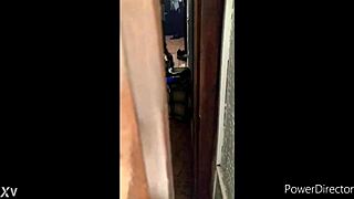 Couple fucks with voyeur watching