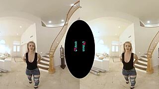 Vrhush Sexy Blonde Kay Carter Tests Your Sex Swing with Hot Doggystyle Action