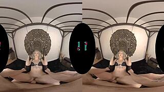 Vrhush Sexy Blonde Kay Carter Tests Your Sex Swing with Hot Doggystyle Action
