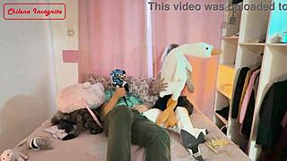 oh man, that lazy guy from the block gets bent over in roleplay with toys and blowjob 😱