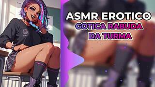 Gothic colleague whispers erotic secrets and forbidden desires in asmr roleplay