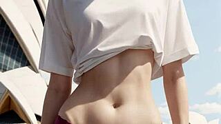 Ever seen a cute model in lingerie at Sydney Opera House? Stunning view awaits!