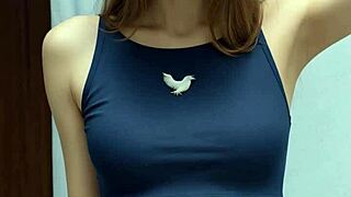 Stunning Eastern European model showcases fancy lingerie with elegance in a captivating display.