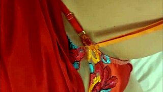 French Amateur in Satin Red Dress and Stockings Teases with Deepthroat and Doggystyle POV