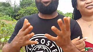 wild doggystyle action by the river with a stunning african babe