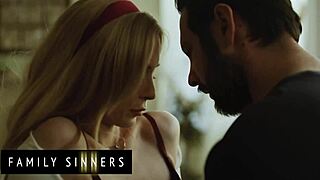 Blonde stepsister moans loud from stepbrother's rubbing!