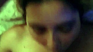 Brunette milf deepthroats hubby with skill in homemade pov action. Her long hair sways while she sucks his cock hard for total satisfaction.