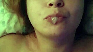 Brunette milf deepthroats hubby with skill in homemade pov action. Her long hair sways while she sucks his cock hard for total satisfaction.