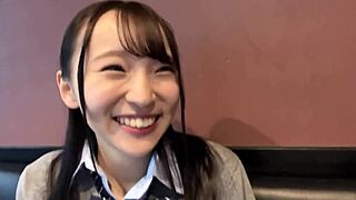 Rina 18 YO Asian Rides Hard in Uniform for Raw Creampie