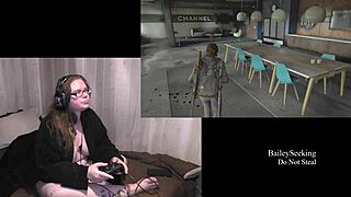 Man, playing Naked Last of Us 2 with this tattooed brunette is hot in part 7!