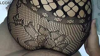 My cuckold rims my ass while I wear that same bodystocking