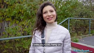 public agent helina dream with big tits sucks huge cock in pov public sex