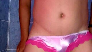 Modeling Satin Panties With Bra And Pantyhose In Mexican Dance.