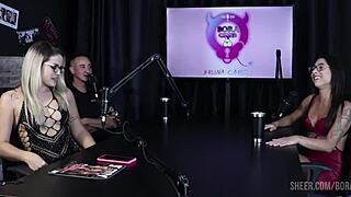 Compilados da Luciana Picchi no Bora Cast com Bruna Carlos e Matheus Caetano - parte 3 watch on Sheer Red