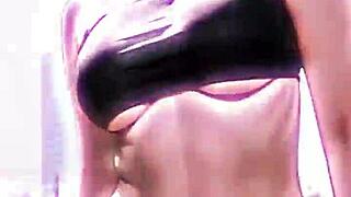 leticia, the sexy model, is posing in her bikini and looking amazing for the camera