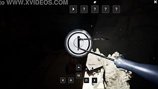 Lara explores a forgotten temple in her hentai game investigation