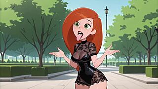 redhead cartoon girl sexy black lingerie try on haul ai