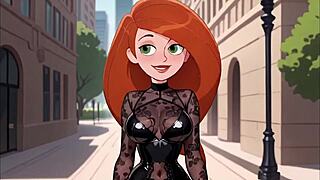 redhead cartoon girl sexy black lingerie try on haul ai