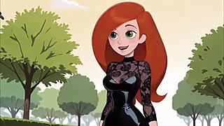redhead cartoon girl sexy black lingerie try on haul ai