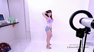 The gorgeous shy model gets intimate in a modeling audition with the director