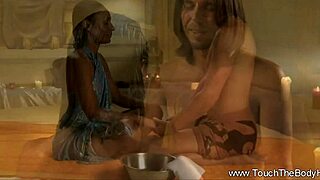 asian couple engages in advanced pussy rubbing during sensual massage