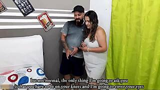 I was so horny, I blindfolded my roommate to make her cum and fucked her with slaps on her ass until she came - spanish porn