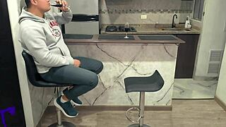 Latina milf wife surprises me in lingerie with a hot blowjob and delicious creampie while i enjoy her tits