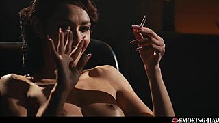 Veronica Leal Smoking Fetish - Sexy Slim Babe Smokes Cigarette And Strokes Cock
