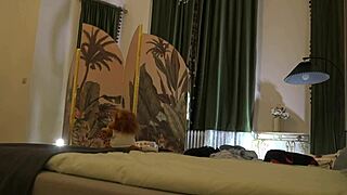 Trying on sexy lingerie and mini skirts backstage with a hot brunette babe