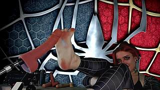 Meridjane became a spider girl and gives a passionate blowjob 😍