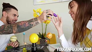 Study session turns steamy! School project leads to freeuse hookup.