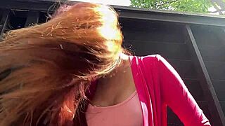 Italian milf artemisia love performs long hair fetish session outdoors