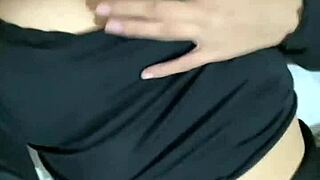 Escandalo video intimo shows beautiful argentinian actress Alexia with big ass and tits.