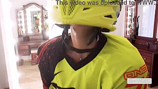 Hot sex with horny teen in motorcycle, blowjob and cumshot.