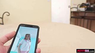 Naughty stepsister sucks big cock and fucks on cam