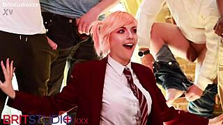 hot college student in her first group event