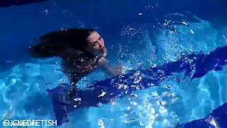 What is Jessica Bunny doing in latex underwater?