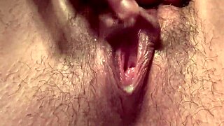 Artemisia Love has a crazy edging session, fingering her hot wet hairy pussy solo while moaning.