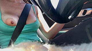 Artemisia Love Flaunts Hot Big Tits In Outdoor Car Driving Close-Up