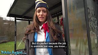 Public agent - big tits brunette air hostess coco bae pov interaction outdoors