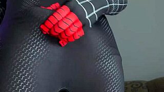 miles morales homem aranha cosplay jerking off and cumming lots tasty cum
