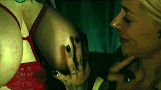 hey girls, those tattooed bisexual babes are riding strapon hard