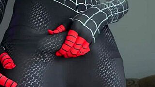 miles morales homem aranha cosplay jerking off and cumming lots tasty cum