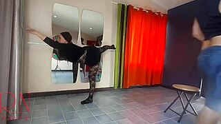 Spank Ballerina's Ass, Punish Bad Dancer, Regina Noir Teacher Scolds and Fucks Mouth and Pussy at Ballet Studio Part 2