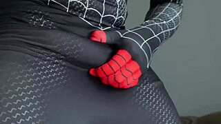 miles morales homem aranha cosplay jerking off and cumming lots tasty cum