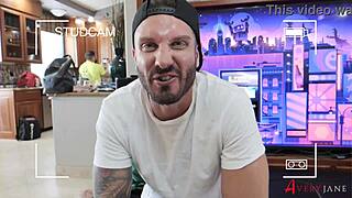 Behind the scenes, this ebony beauty warms up for her birthday gangbang with ass worship and double penetration.