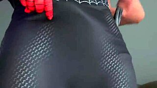 miles morales homem aranha cosplay jerking off and cumming lots tasty cum